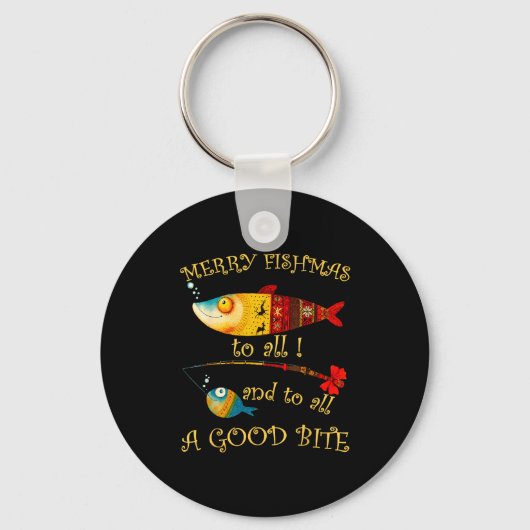Porte-clés Funny Christmas Fisherman's Merry Fishmas To All F (Recto)