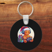 Porte-clés Funny Christmas Gamer Gingerbread Xmas Gaming Men (Recto)