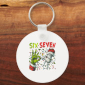 Porte-clés Funny Christmas Lights 6 7 Meme Six Seven Matching (Recto)