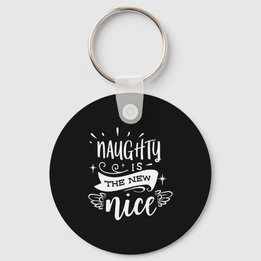 Porte-clés Funny Christmas Naughty Is The New Nice Monogram T (Recto)