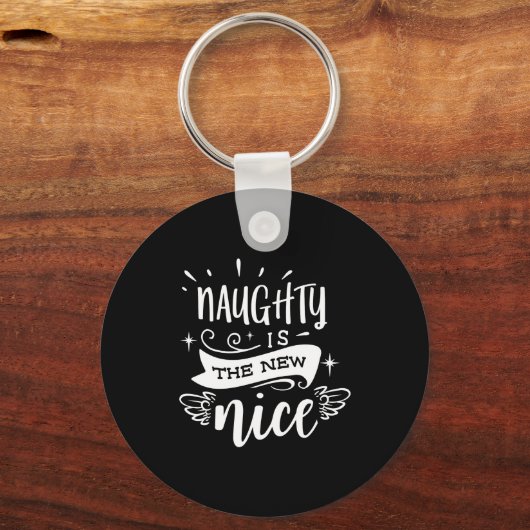 Porte-clés Funny Christmas Naughty Is The New Nice Monogram T (Recto)