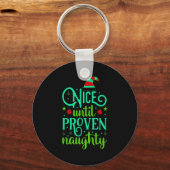 Porte-clés Funny Christmas Nice Until Proven Naughty  (Recto)