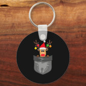 Porte-clés Funny Christmas Reindeer In Cket (Recto)