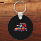 Porte-clés Funny Christmas Santa Claus Driving Srt Car Xmas P (Recto)