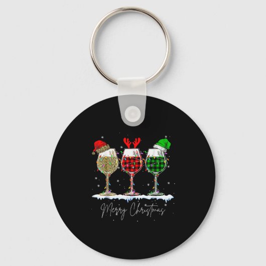 Porte-clés Funny Christmas Srits Gles Of Wine Xmas Holidays P (Recto)