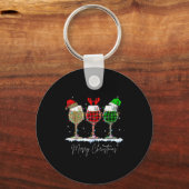 Porte-clés Funny Christmas Srits Gles Of Wine Xmas Holidays P (Recto)