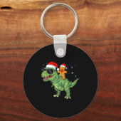 Porte-clés Funny Christmas T Rex Dinosaur Gingerbread Lights (Recto)