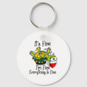 Porte-clés Funny Christmas Turtle It's Fine I'm Fine Everythi (Recto)