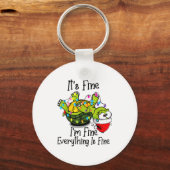 Porte-clés Funny Christmas Turtle It's Fine I'm Fine Everythi (Recto)