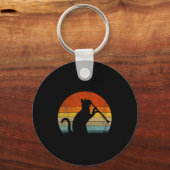 Porte-clés Funny Clarinet Cat Clarinet Player Musician Retro (Recto)