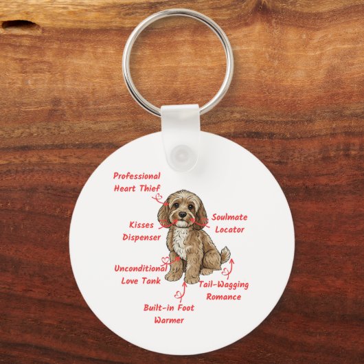 Porte-clés Funny Cockapoo Anatomy - Unique Valentine Gift (Recto)