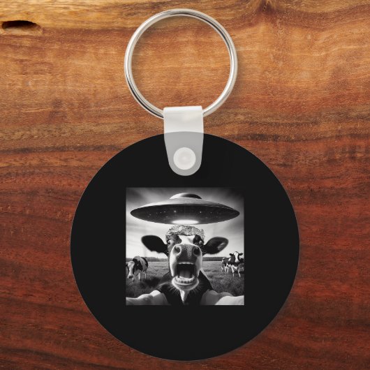 Porte-clés Funny Cow Abduction By Ufo Selfie - Hilarious Alie (Recto)