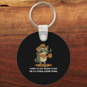 Porte-clés Funny Cowboy Raccoon Saying Weird Stuff Meme Humor (Recto)