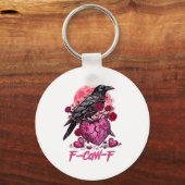 Porte-clés Funny Crow F-caw-f Valentines Day Black Bird Fcawf (Recto)