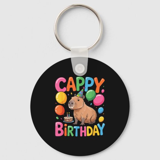 Porte-clés Funny Cute Capy Capybara Animal Birthday Party Sup (Recto)