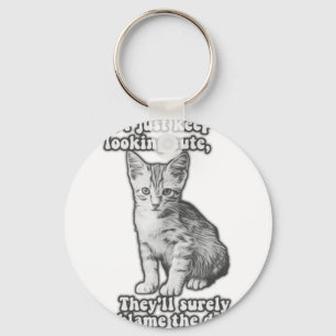 Porte-clés Funny cute cat meme for cat owners & kitty lovers