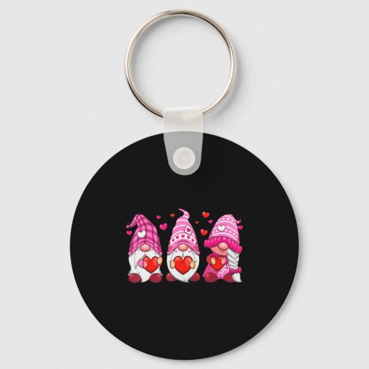Porte-clés Funny Cute Three Gnomies Nk Hearts Matching Vale  (Recto)
