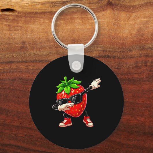 Porte-clés Funny Dabbing Strawberry Summer Fruit Lover Men Wo (Recto)