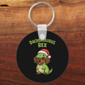 Porte-clés Funny Dachshund Dog T-rex Costume Christmas Kids B (Recto)