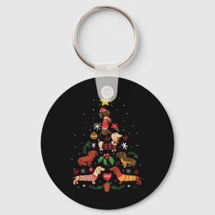 Porte-clés Funny Dachshund sapin de Noël