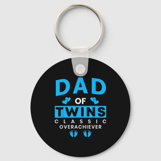Porte-clés Funny Dad Of Twins Clic Overachiever Twins (Recto)