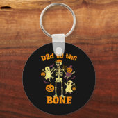 Porte-clés Funny Dad To The Bone Skeleton With Kids Halloween (Recto)