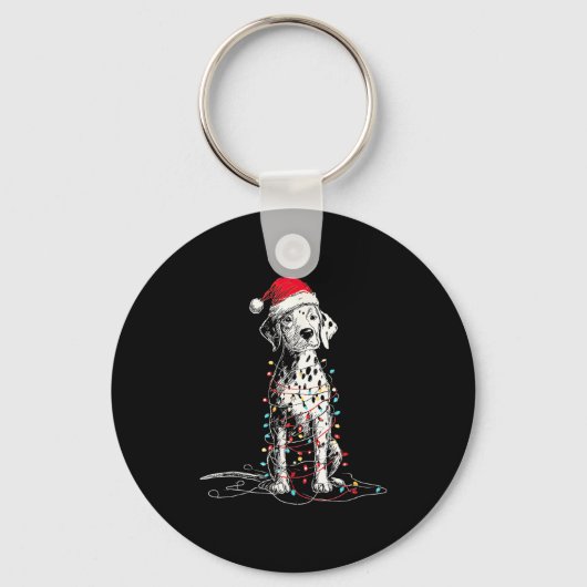 Porte-clés Funny Dalmatian Christmas Graphics Dog Lights Love (Recto)