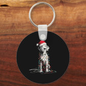 Porte-clés Funny Dalmatian Christmas Graphics Dog Lights Love (Recto)