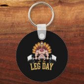 Porte-clés Funny Deadlifting Turkey Thanksgiving Leg Day Dead (Recto)