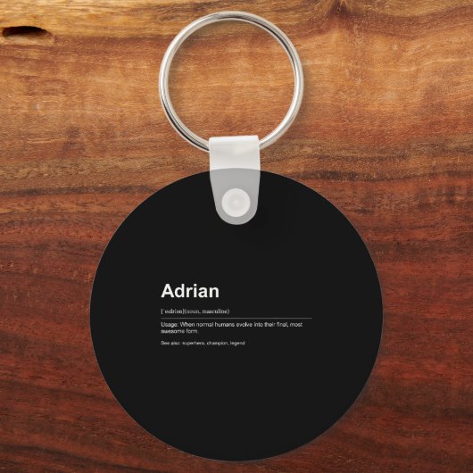 Porte-clés Funny Definition Quote For The Name Adrian _ (Recto)