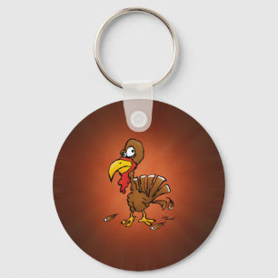 Porte-clés Funny Derp Turkey Cartoon
