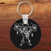 Porte-clés Funny Dog Gym Workout Hilarious Weightlifti (Recto)