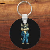 Porte-clés Funny Dreamy Wolf In Pajama Outfit For Sleepy Boys (Recto)