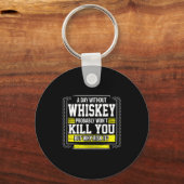 Porte-clés Funny Drinking Gift - Day Without Whisky Won't Kil (Recto)