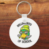 Porte-clés Funny Duck Skateboard 100 Days Of School Outfit (Recto)