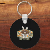 Porte-clés Funny easter labrador retriever on the hunt bunny (Recto)