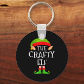 Porte-clés Funny Elf Family Christmas Crafty Elf Sweater Matc (Recto)