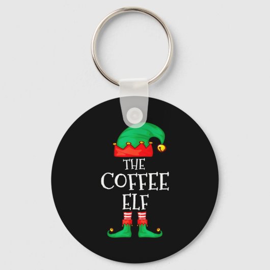 Porte-clés Funny Elf Family Christmas The Coffee Elf Sweater (Recto)