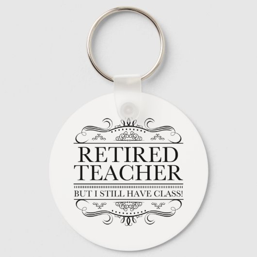 Porte-clés Funny Enseignant à la retraite (Recto)