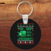 Porte-clés Funny Excel Spreadsheets Christmas Sweater Lover A (Recto)