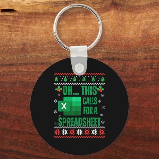 Porte-clés Funny Excel Spreadsheets Christmas Sweater Lover A (Recto)