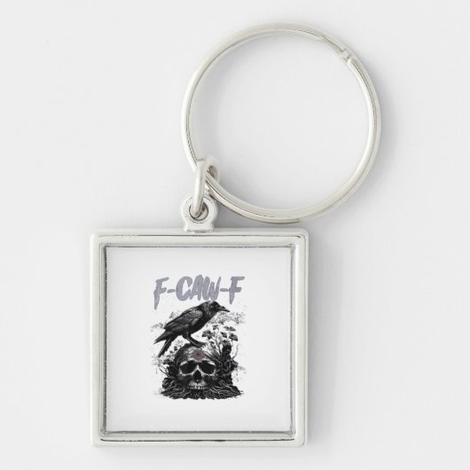 Porte-clés Funny F-Caw-F Crow Funny Halloween Retro Classic (Devant)