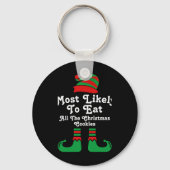Porte-clés Funny Family Christmas Most Likely To Elf T Shirt (Recto)