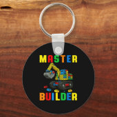 Porte-clés Funny Family Master Builder Building Bricks Blocks (Recto)