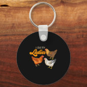 Porte-clés Funny Farmer Gift - I Love My Ladies Chicken (Recto)