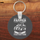 Porte-clés Funny Farming Tractor I'm A Farmer I Feed People  (Recto)