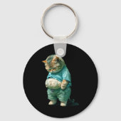 Porte-clés Funny Fat Cat Ia Art Design Print  (Recto)