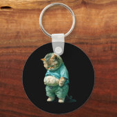 Porte-clés Funny Fat Cat Ia Art Design Print  (Recto)