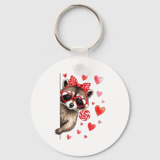 Porte-clés Funny Feral Raccoon Valentine's Day Sarcastic Humo (Recto)