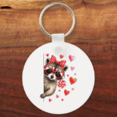 Porte-clés Funny Feral Raccoon Valentine's Day Sarcastic Humo (Recto)